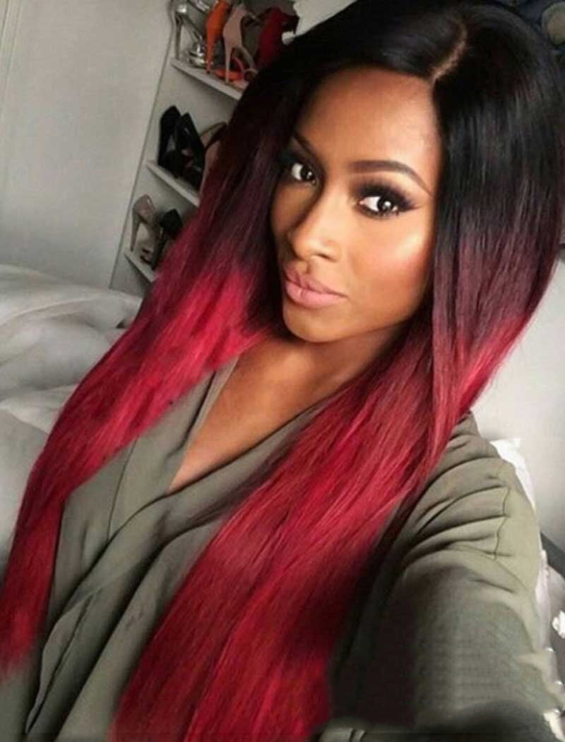 Cheveux ronds et grands teints de scalp, longs et droits