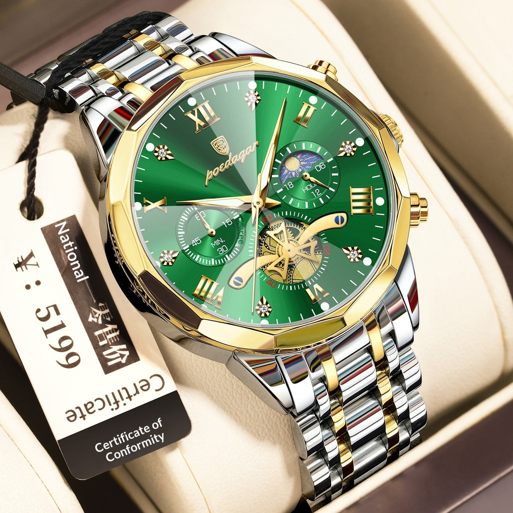 Montre Quartz multifonctionnelle imperméable pour hommes