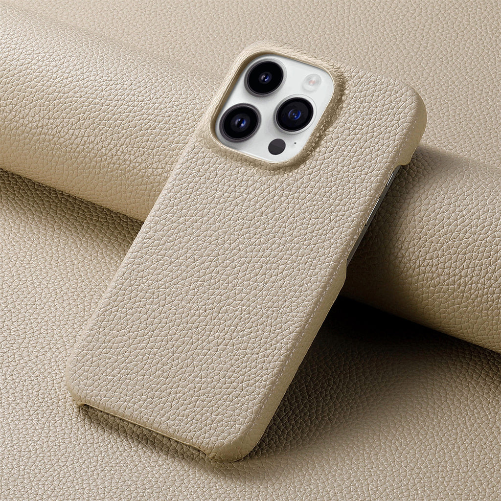 Simple Solid couleur cuir demi-paquet de téléphone Case