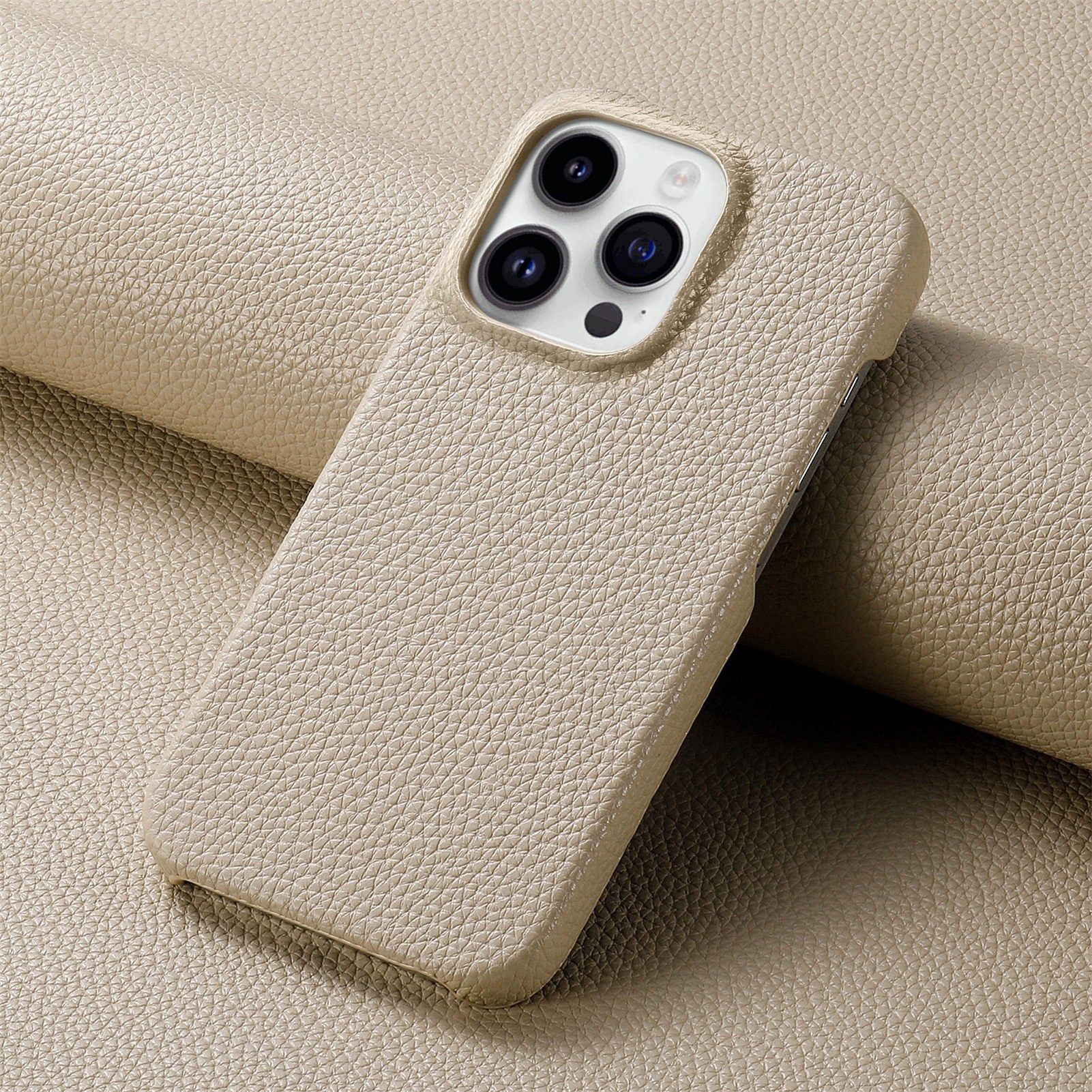 Simple Solid couleur cuir demi-paquet de téléphone Case