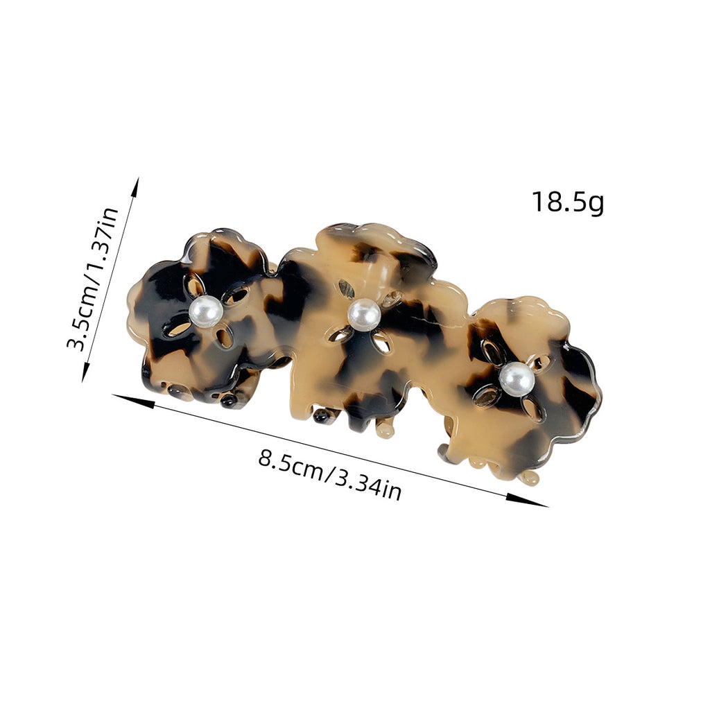 Beau Clover Acetate Grip Pearl Dopamine Temperament Personality Shark Clip Simple Et