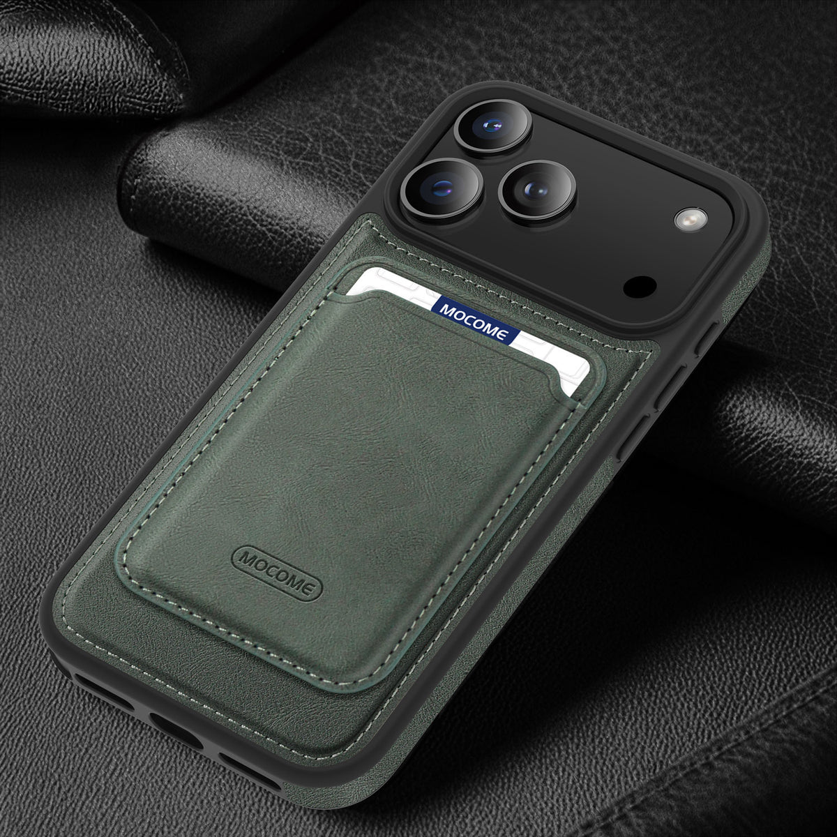 Magnetic Leather Card Holder compatible with 17 Pro Max