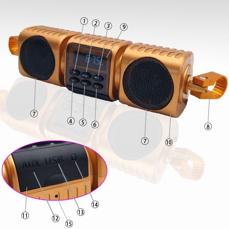 Robinet de moto Audio avec Bluetooth