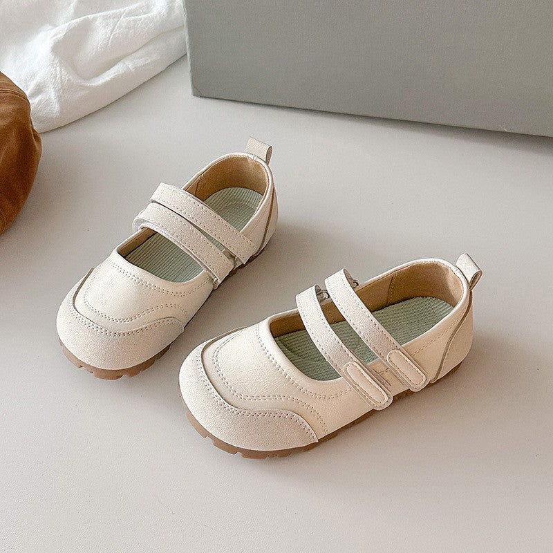 Chaussures en cuir pour filles avec Princesse Style Soft Sole Chaussures simples et chaussures pour enfants