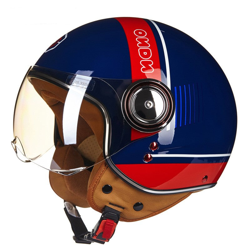 Demi casque de voiture de batterie léger semi-couvert rétro