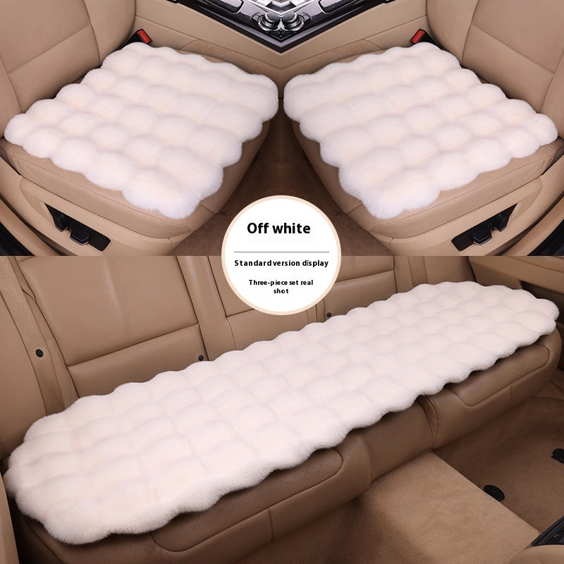 Voiture Coussin Winter Bubble Velvet Lapin en peluche Ensemble de trois pièces sans dossier
