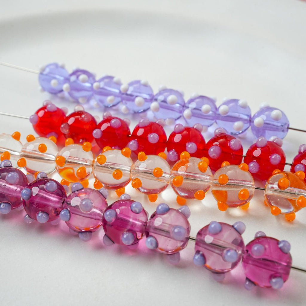 Perles en verre transparent à point de Polka pour les métiers de perles bricolage