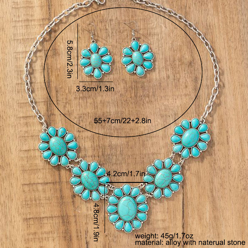 Boucles d'oreilles Vintage Collier Exquise Collier de mode Bohème Accessoires de soirée