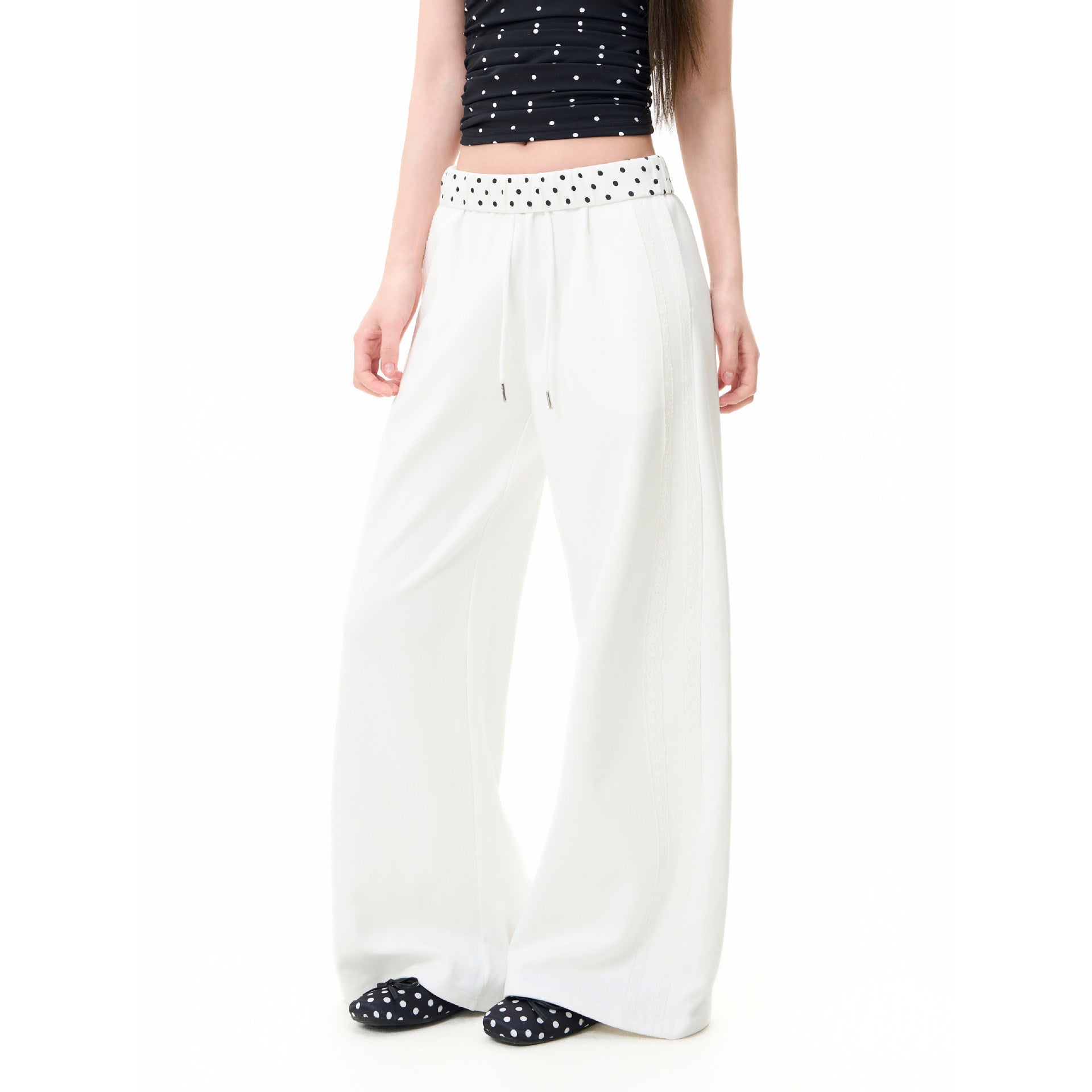 Pantalons pour femmes d'été à pattes droites à taille haute