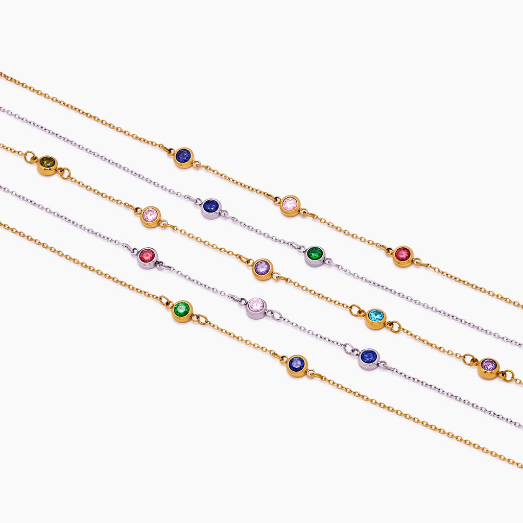 Collier en acier inoxydable en pierre de naissance personnalisé Décembre Style personnalisé