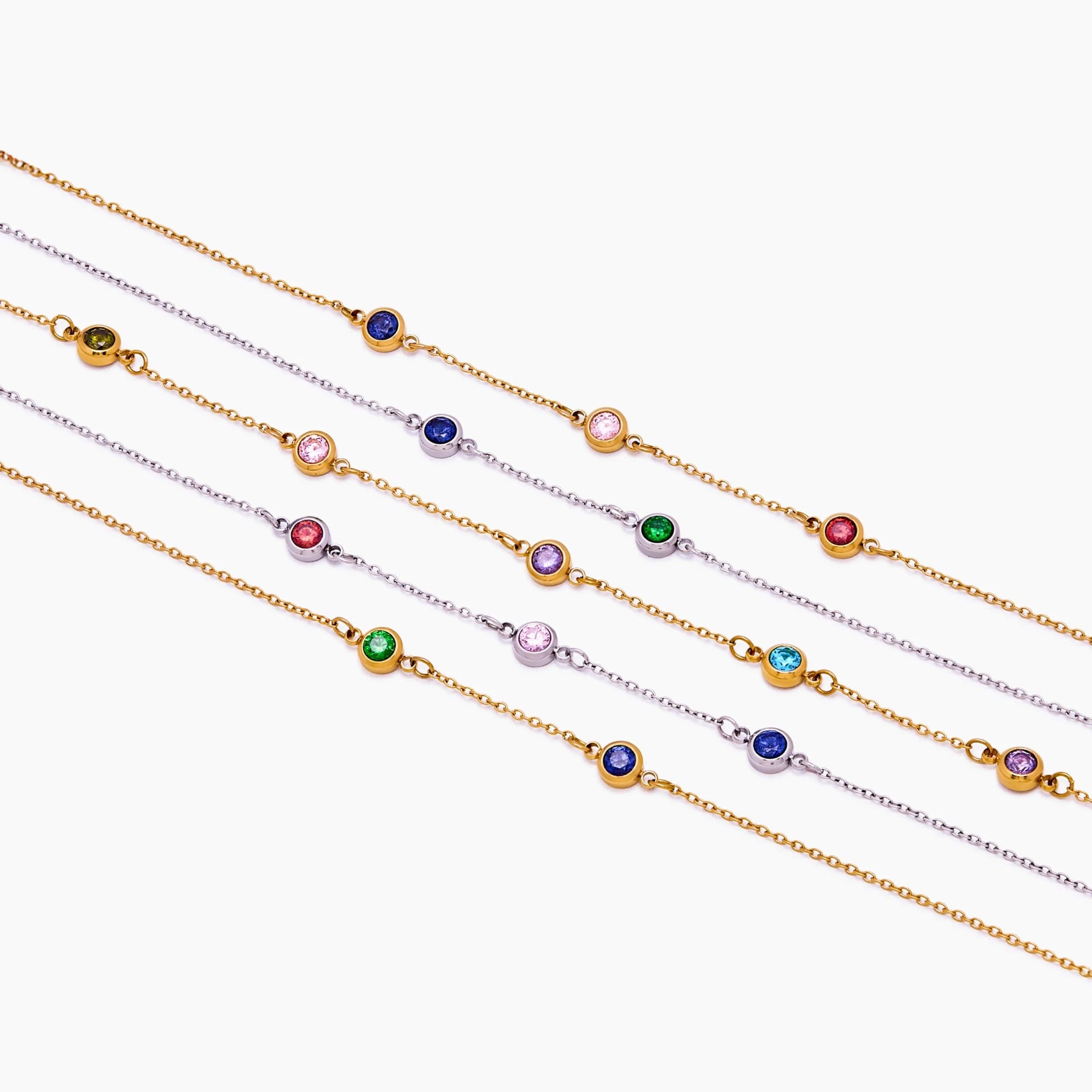 Collier en acier inoxydable en pierre de naissance personnalisé Décembre Style personnalisé