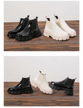 Bottes en cuir verni avec talon de haie