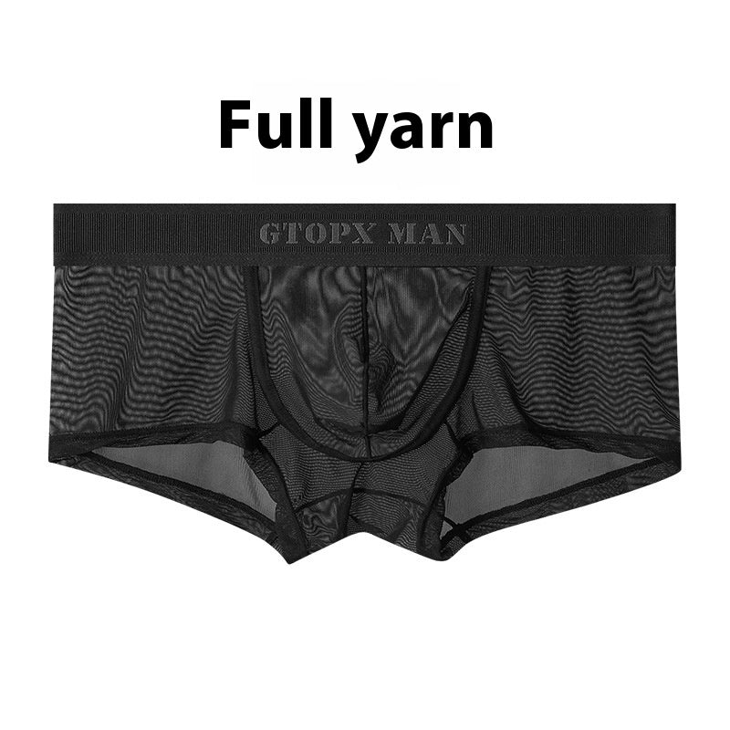 Personnalité Ice Silk U Convex Basse taille mince transparent Sexy Mesh Breathable Slips