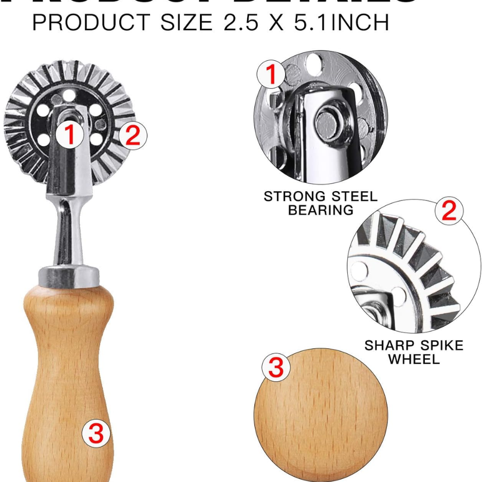 Pâtisserie & Pâtes Cutter Roue - Ravioli fluted Crimper & Outil de pâte décorative