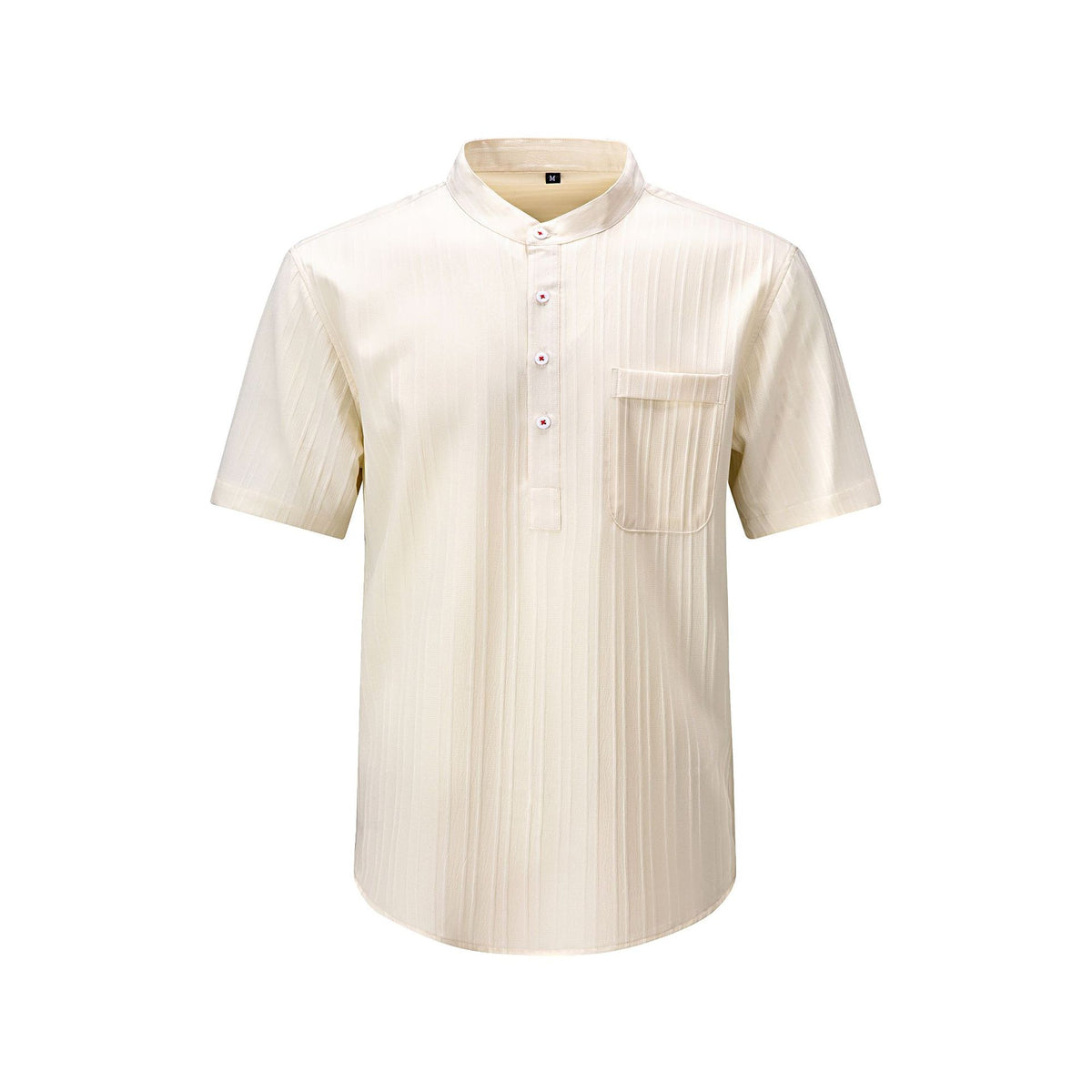 Jiana Été Chemise Homme à manches courtes avec Henry Collar