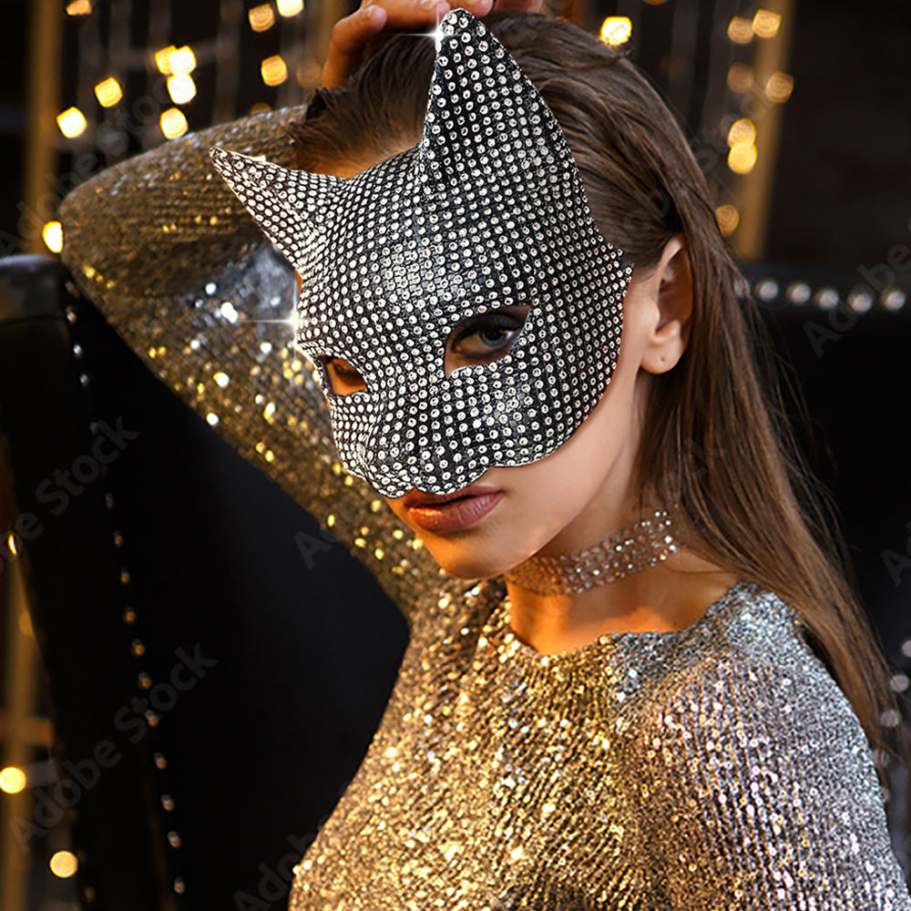 Halloween Diamond Cat Masque Gants Suit Diamond Sexy Cat Girl Dance Party Habiller Props
