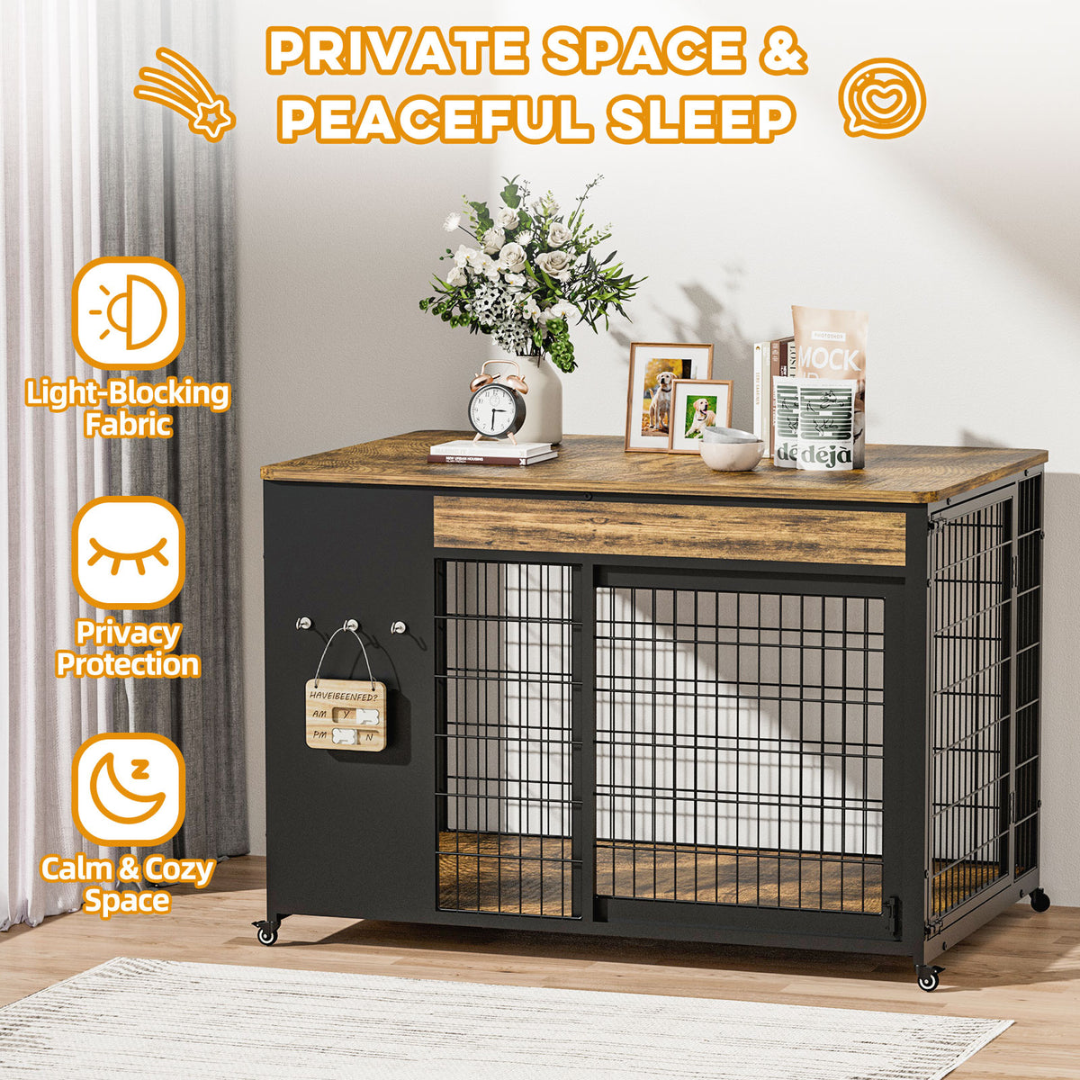 Combo de table latérale double porte double en bois de 42 pouces - assemblage bricolage robuste