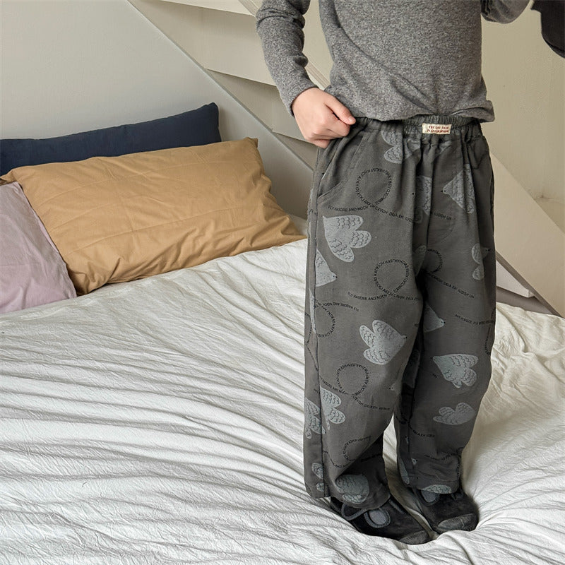 Pantalons en coton lavé pour enfants