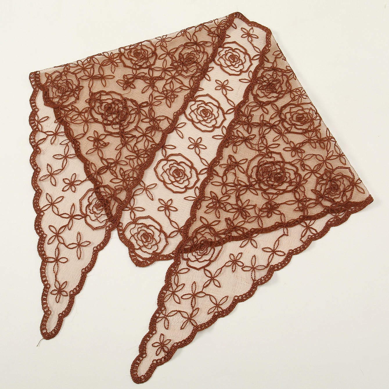 Dentelle florale mariée Triangular Binder Couleur solide Veil mariage Dentelle Veil femmes