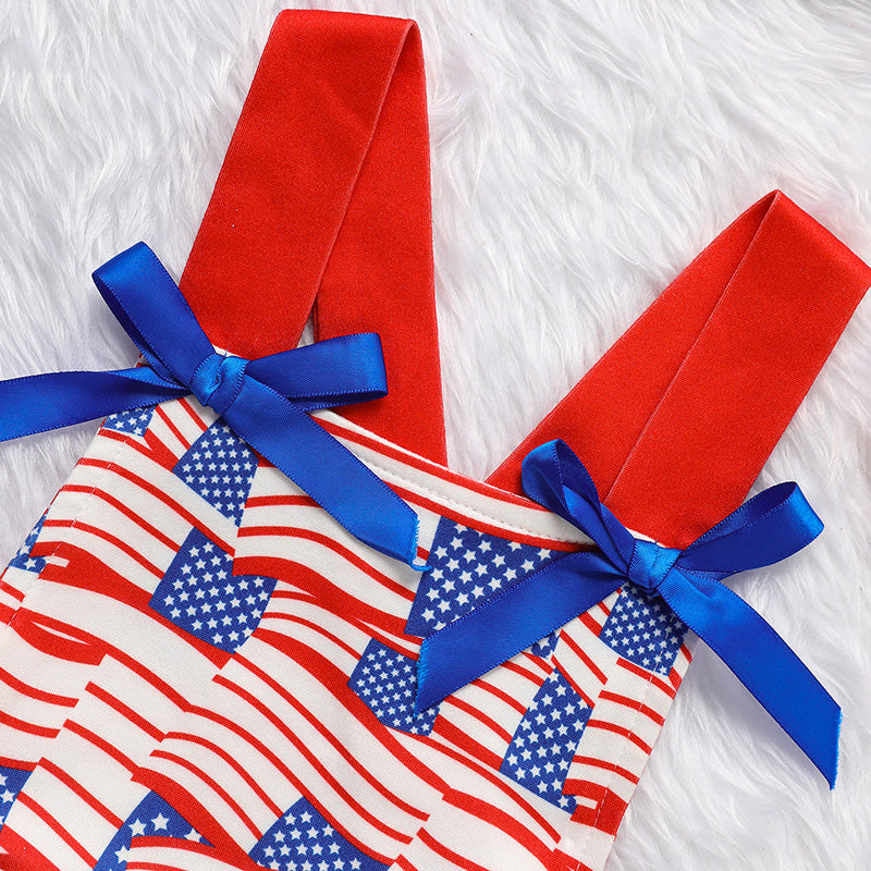 Baby's Independence Day Style Flag Pattern Triangle Bodysuit
