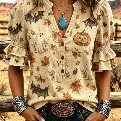 Blouse d'Halloween avec manches Bell