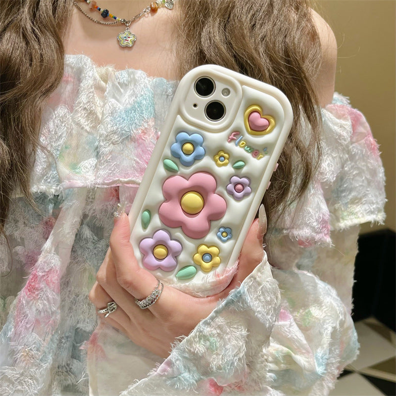 Coffret de téléphone à fleurs en trois dimensions
