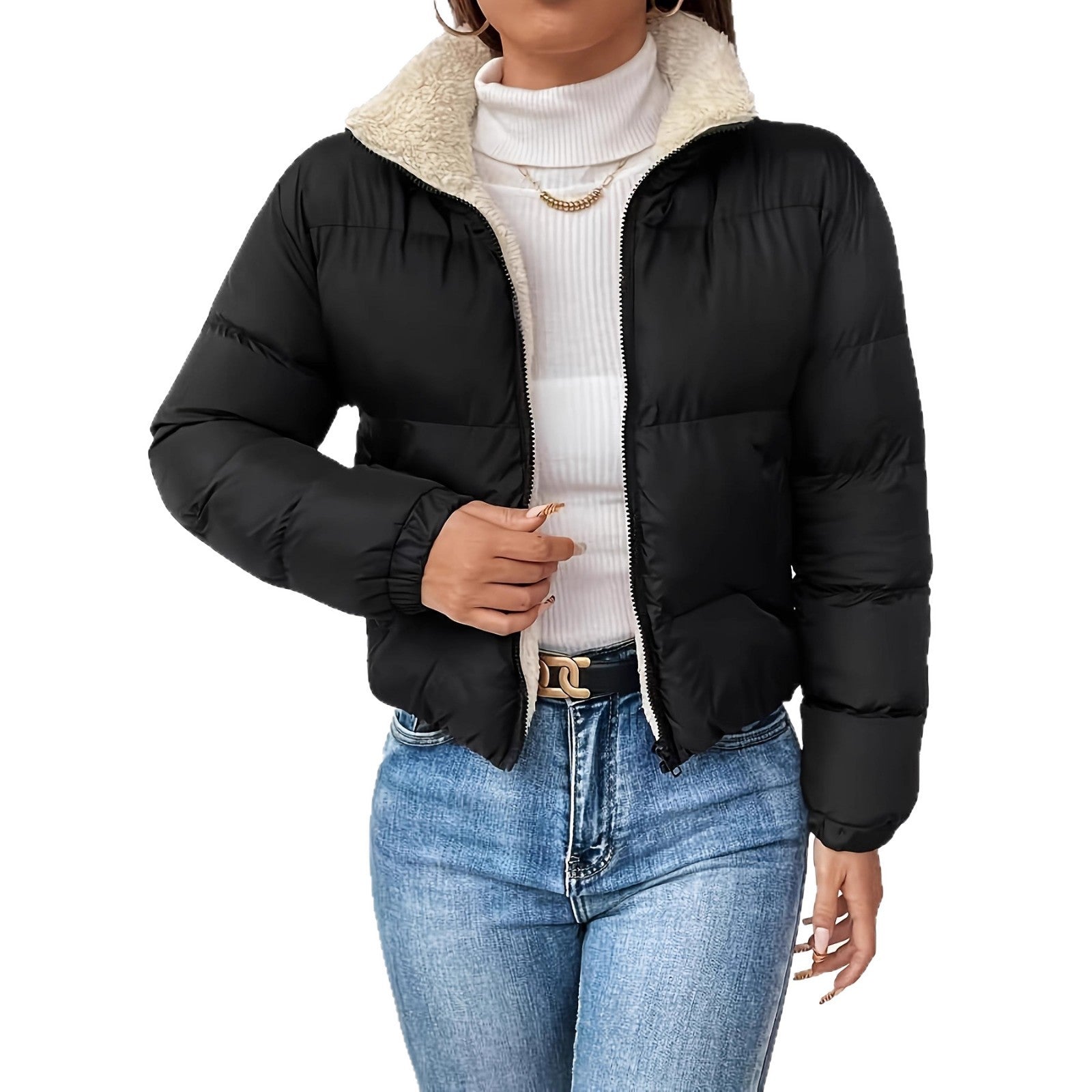 Veste casual de couleur unie pour femmes