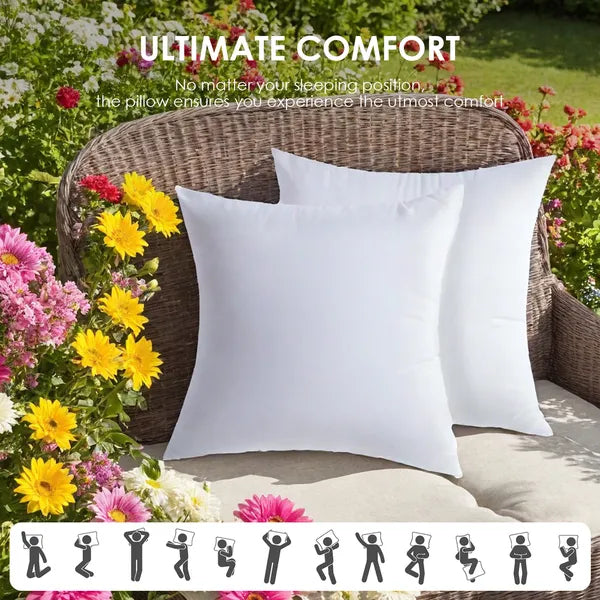 White Square Pillows 2-pack with bubble wrap suitable for bed cushions