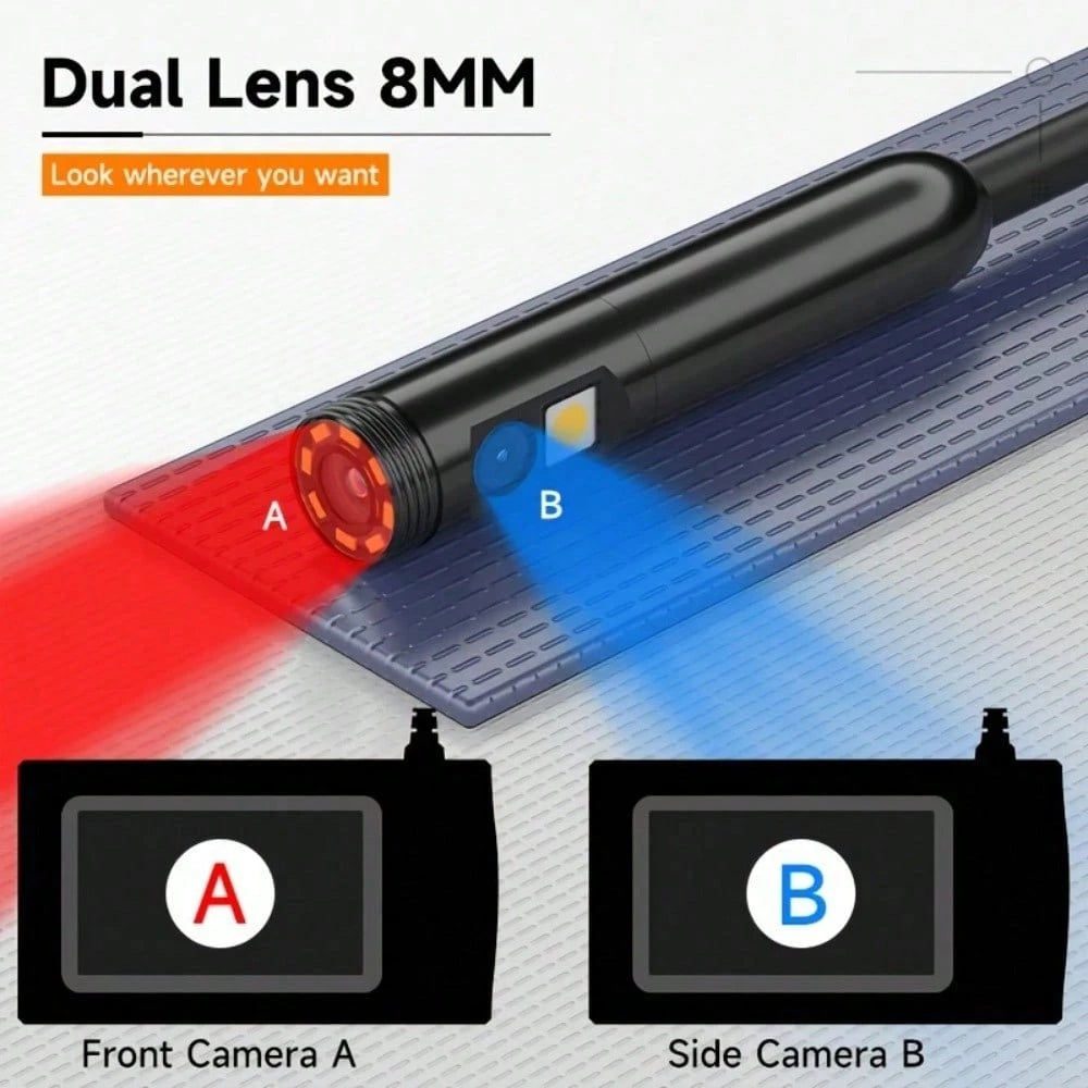 4.3 Verres doubles de pouce Caméra endoscope avec lumière