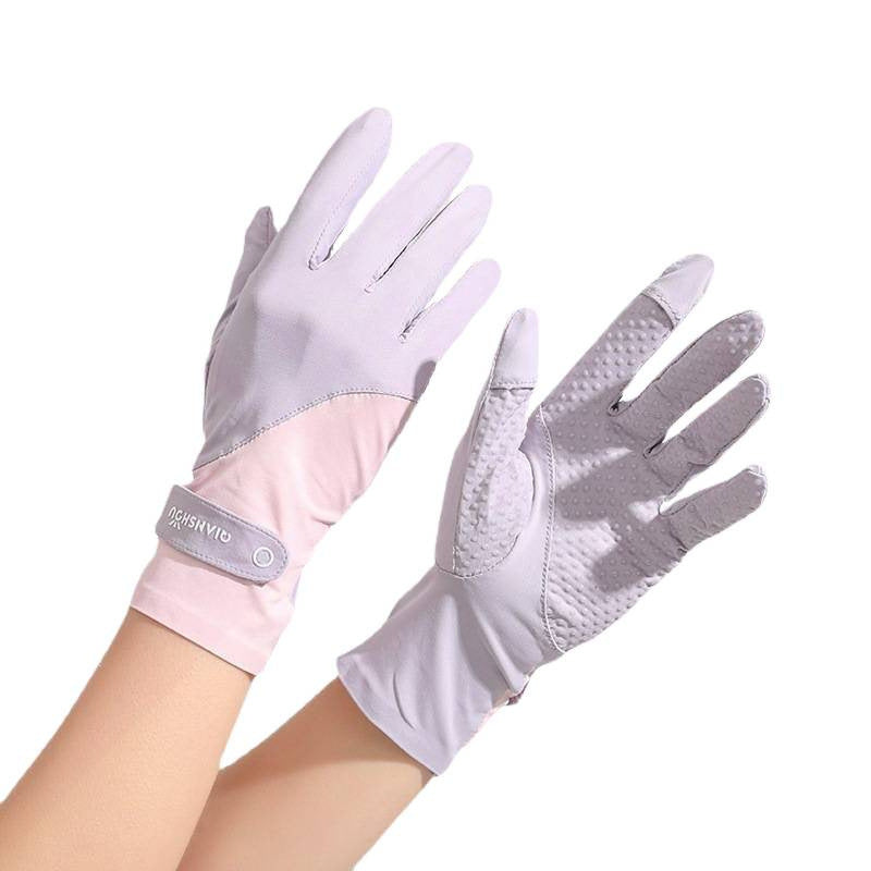 Pare-soleil pour les femmes d'été Ice-Felt à deux doigts coupés Gants minces protecteurs UV