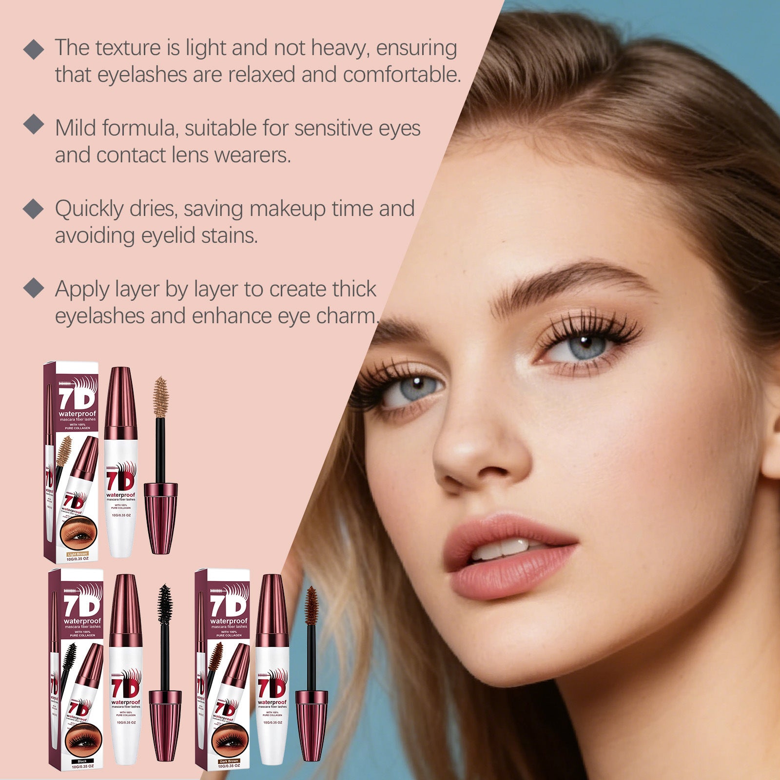 Série de mascaras tridimensionnelles épaisses Une variété de maquillage de couleur lisse
