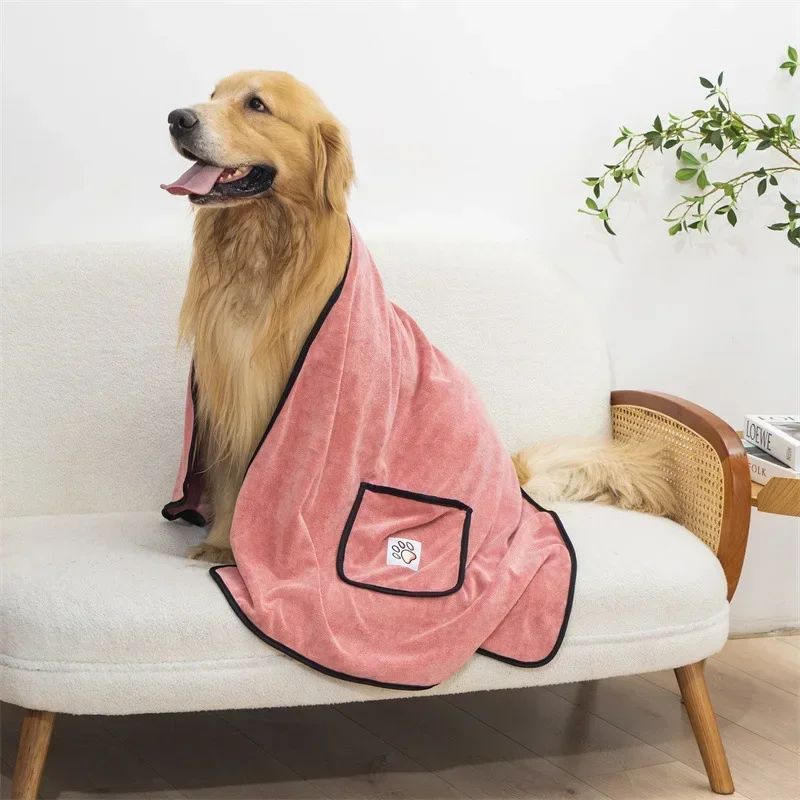 Serviette pour animaux chien peignoir eau absorbante et séchage rapide nettoyage beauté gant style poche