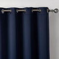 Rideaux imprimés en tissu noir de chambre bleu foncé