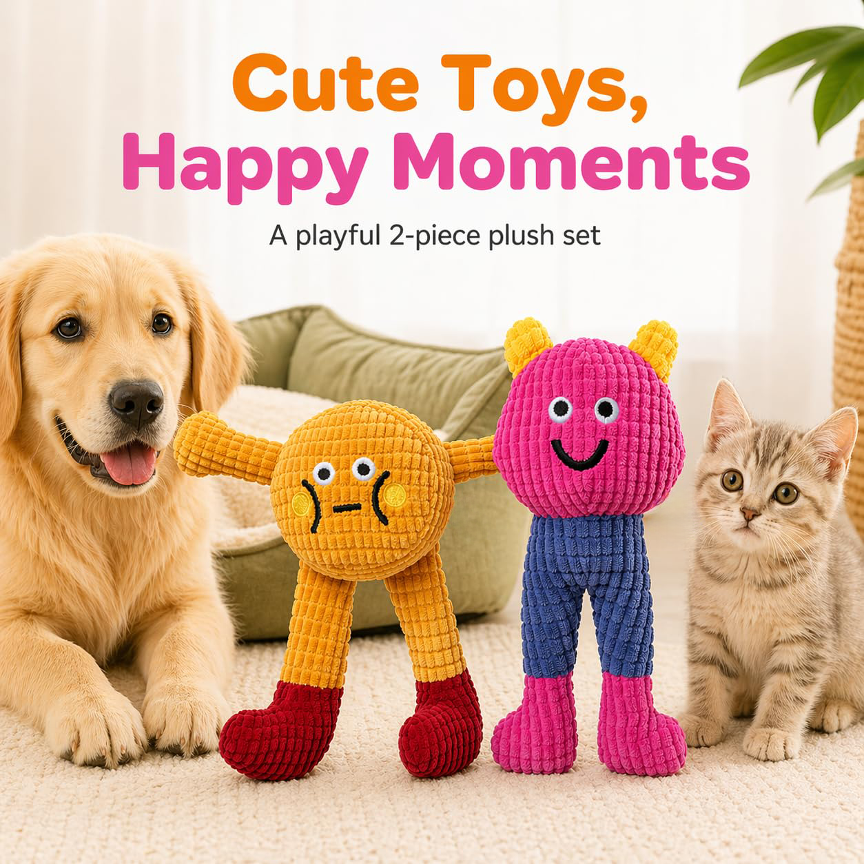 Jouets à mâcher avec le chat et le chien à l'intérieur