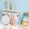Ensemble d'instruments de percussion musicale en bois neuf pièces