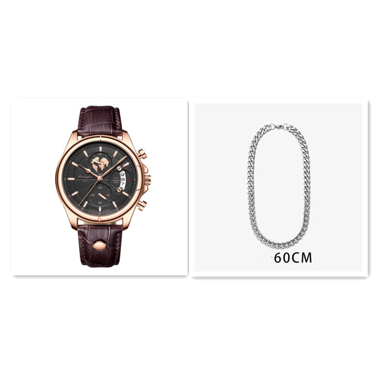 Montre à quartz multifonctionnelle à l'épreuve de l'eau pour hommes