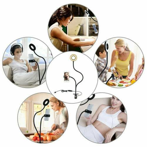 Anneau Lumière Dimmable Éclairage Téléphone Selfie Tripod Stand Maquillage Lampe Live