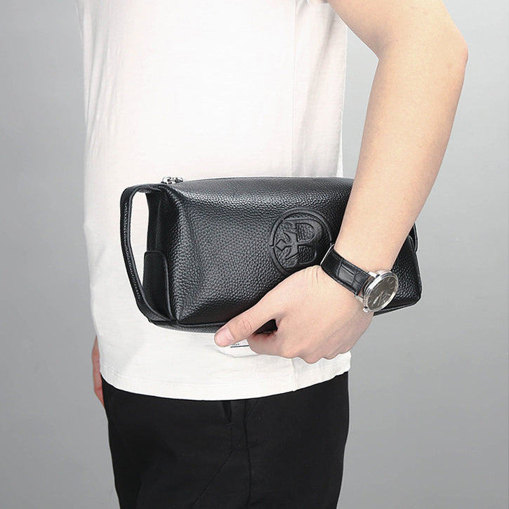 Cowhide sac élégant imperméable en cuir homme sac