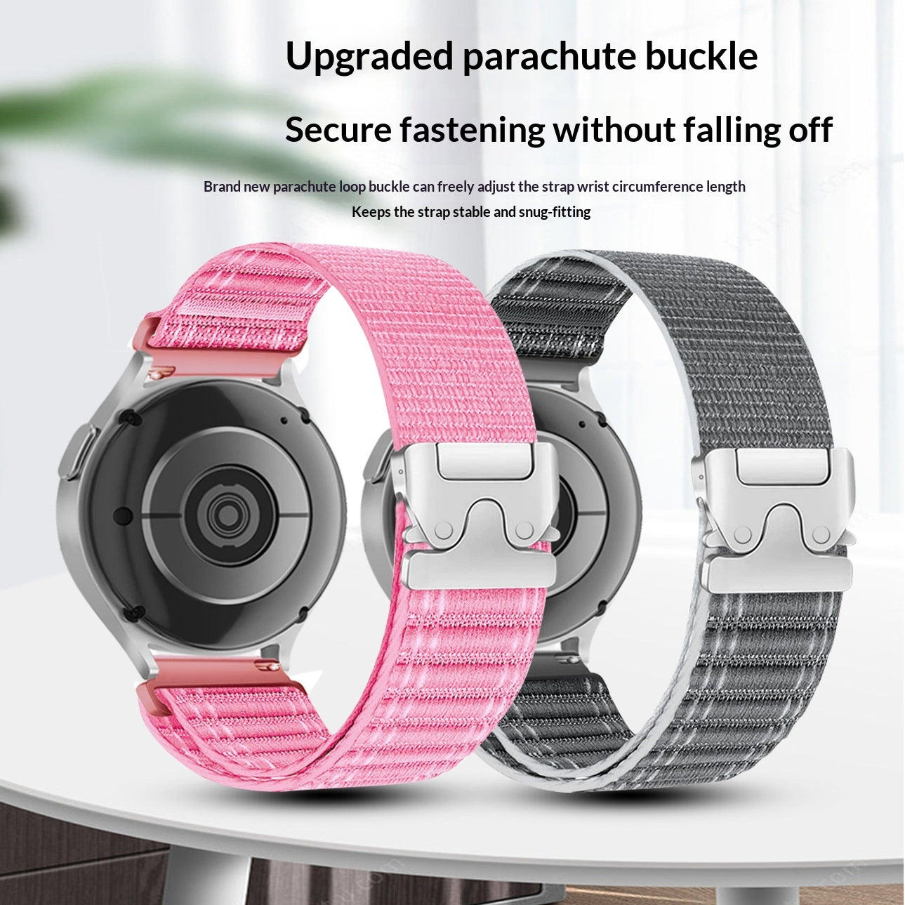 Bracelet de montre en nylon avec boucle de parapluie et motif de vague