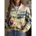 Veste en manteau pour femmes en col rond