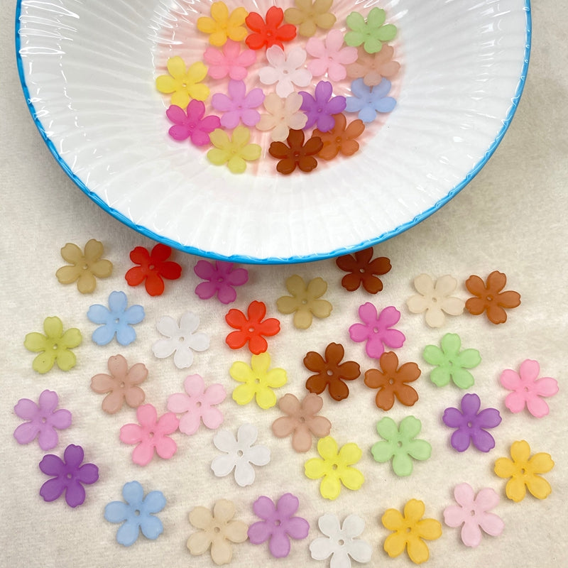 Perles 5-Petal Acrylique Matte