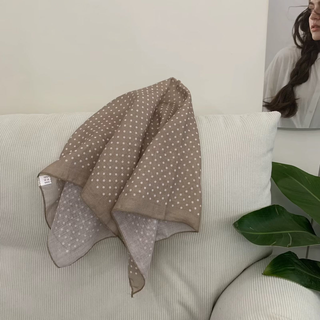 Écharpe carrée en coton et en coton de style coréen pour femmes