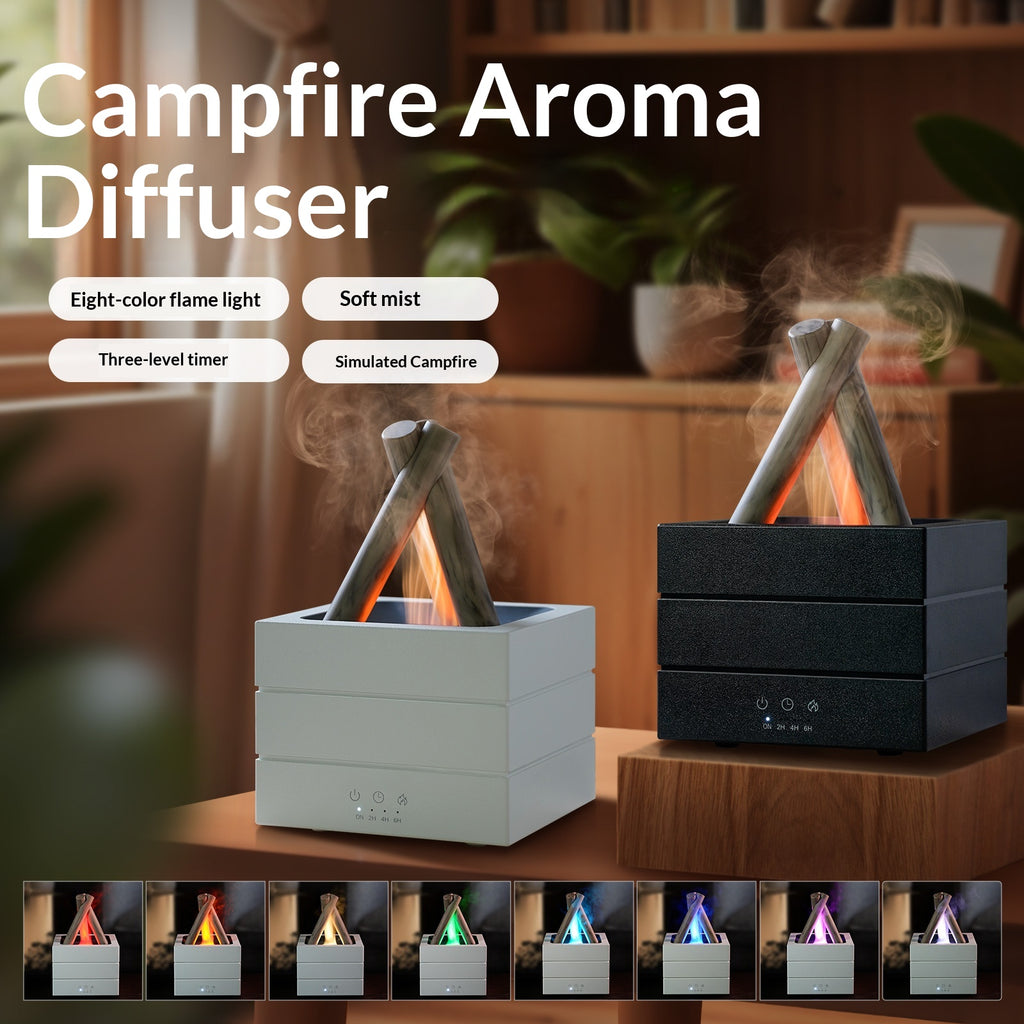 Diffuseur d'aromathérapie à feu de camp pour usage domestique Effet de flamme coloré