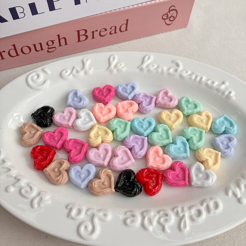 Perles de coeur en acrylique brillant solide