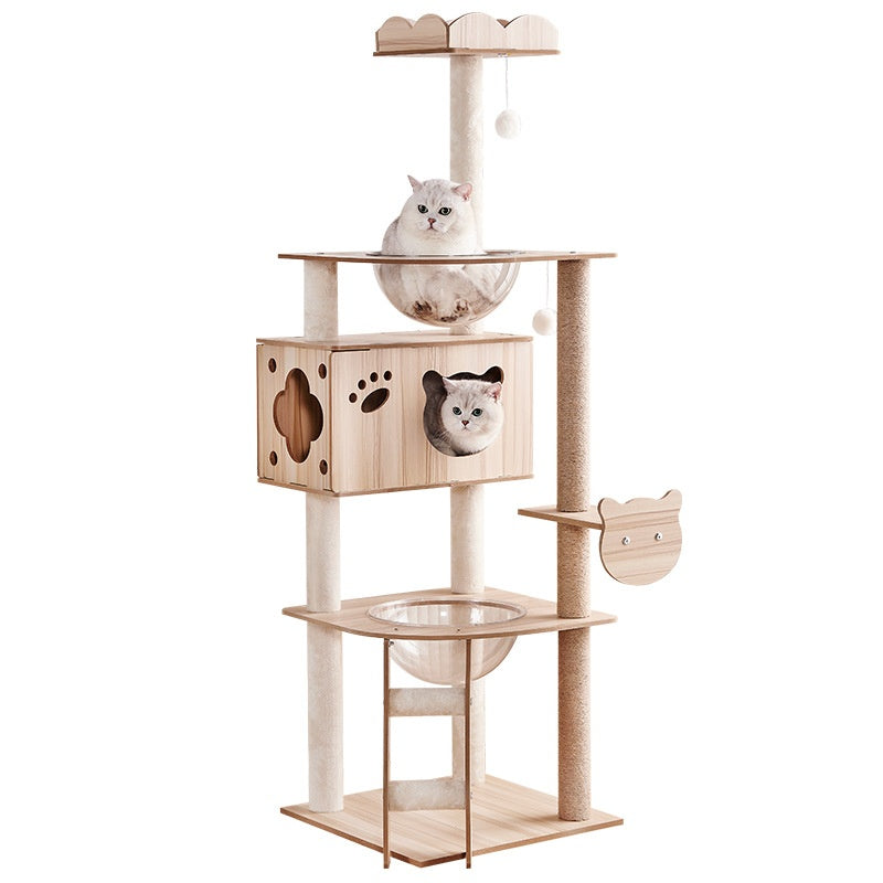 Wood-based Particleboard Pet House Design avec le jouet Cat intégré Sisal Scratching Post