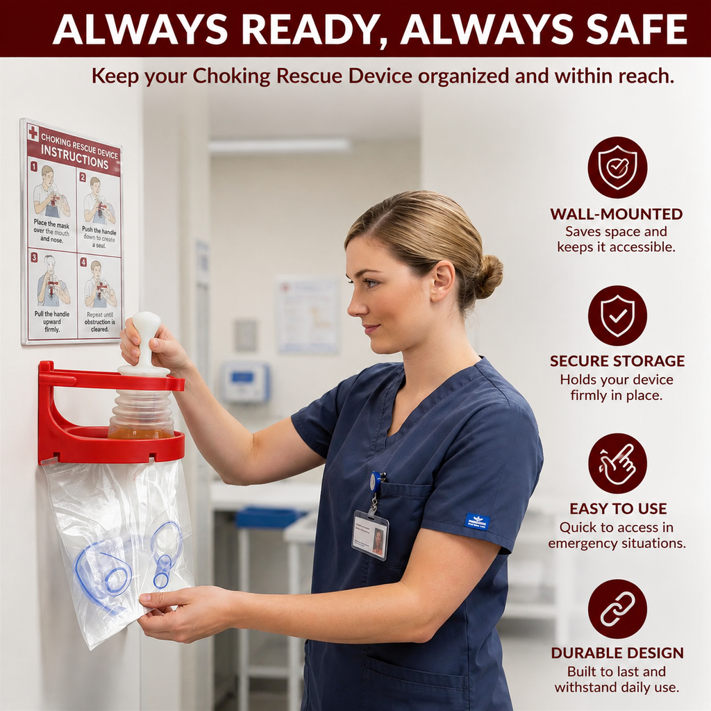 Durable ABS Red étouffant dispositif de sauvetage Support mural Airway Clearance Tool Hol stockage