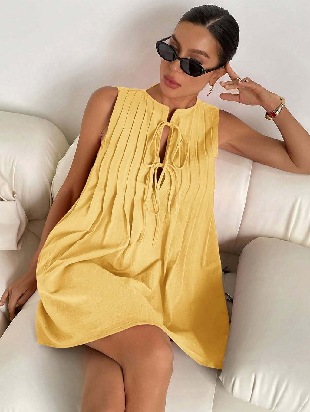 Robe à manches courtes tendance en dentelle pour femmes
