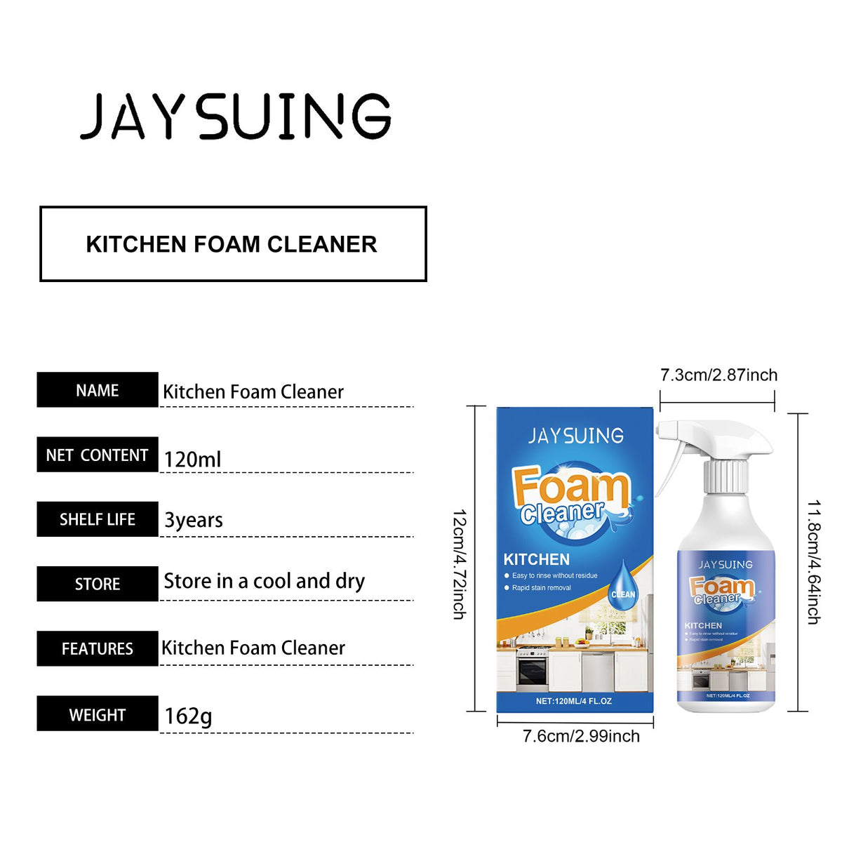 Nettoyeur de mousse de graisse de cuisine JAYSUING