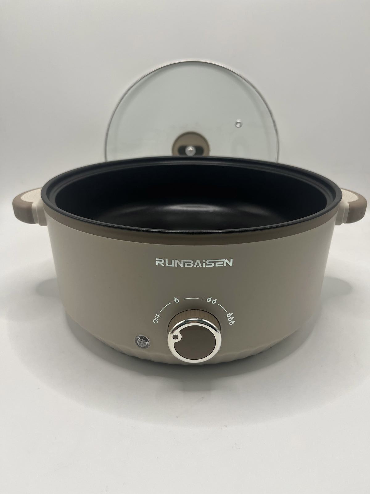 4.5L Électrique Slow Cooker Glass Lid Non Stick Rice Cuisson Poêle à frire