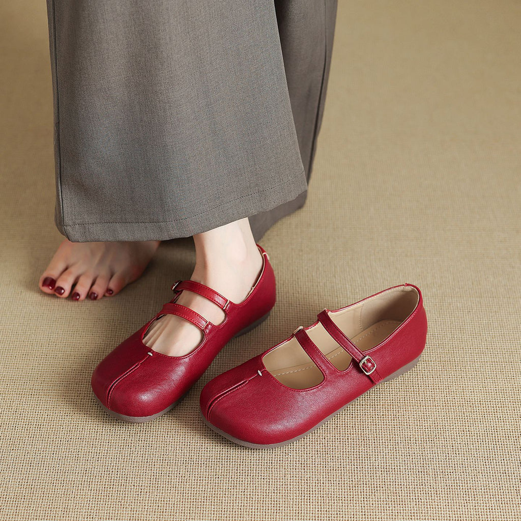 Porcs Trotter en forme de femmes FlatLow coupe monocouche chaussures avec une sangle sur l'intérieur